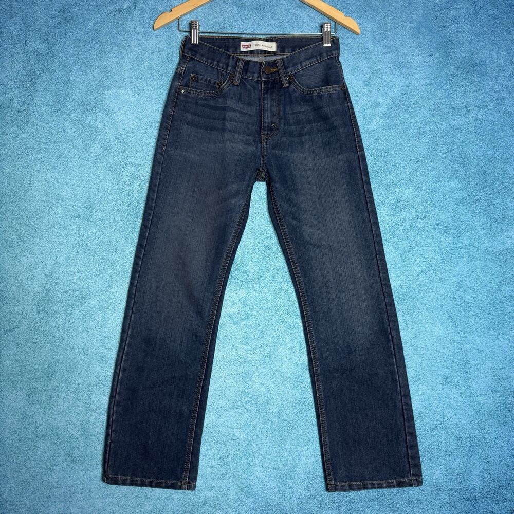 Levis Jeans 505 Womens Size 14 Slim 25x27 Denim Blue Straight Leg Casual